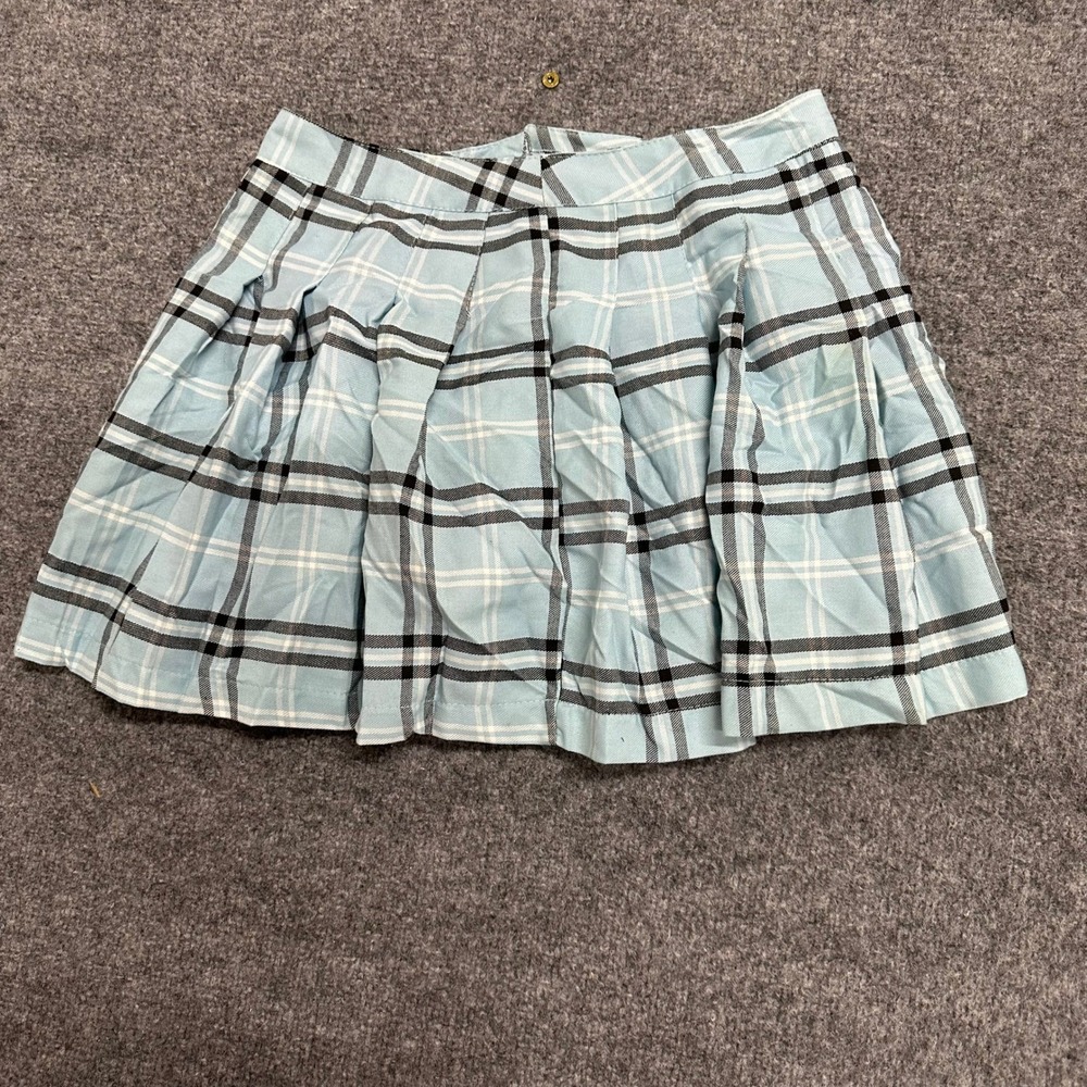 Faded Rose Skirt Womens Size M Blue Plaid Pleated Mini Preppy Schoolgirl Casual